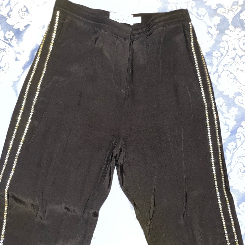 & Other Stories black satin and rhinestone tuxedo pants!